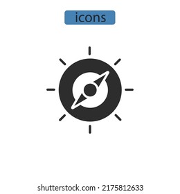 Compass icons  symbol vector elements for infographic web