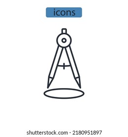 Compass icons  symbol vector elements for infographic web