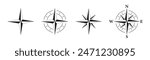 Compass icons, symbol. Vector compass illustration.