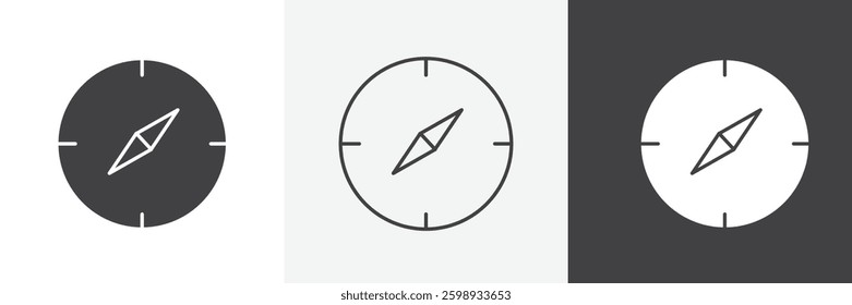 Compass icons in Thin line black color. flat simple vector symbols illustration.
