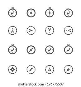 Compass icons, vector.