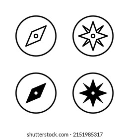 Compass icons vector. arrow compass icon sign and symbol