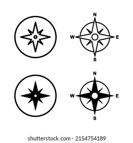 Compass icons vector. arrow compass icon sign and symbol