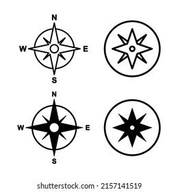 Compass icons vector. arrow compass icon sign and symbol