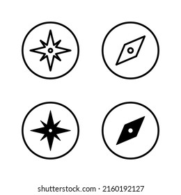 Compass icons vector. arrow compass icon sign and symbol