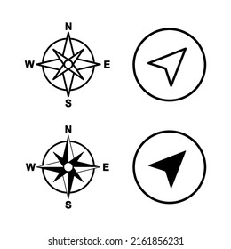 Compass icons vector. arrow compass icon sign and symbol