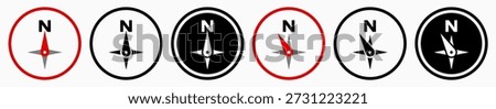 Compass Icons: vector illustration of compass icons with white background