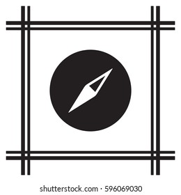  Compass icon,vector. Flat design.
