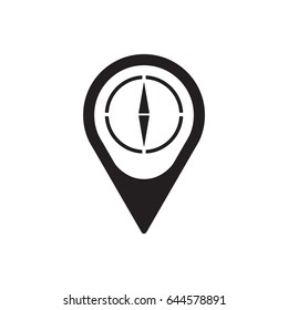  Compass  icon,vector. Flat design.