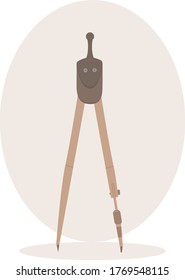 La ilustración de la brújula se puede utilizar de vuelta a la estación de recogida escolar, el logotipo para la ingeniería, la empresa de construcción arquitectónica. Ilustración de material vectorial aislada en fondo blanco.