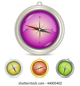 Compass Illustration Set (global swatches included, easy to change colors)