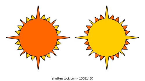 Compass Illustration Sunny