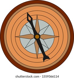 Compass, illustration, vector on white background.