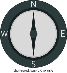 Compass, illustration, vector on white background