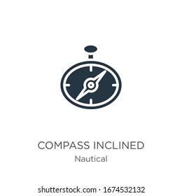 Compass inclined icon vector. Trendy flat compass inclined icon from nautical collection isolated on white background. Vector illustration can be used for web and mobile graphic design, logo, eps10