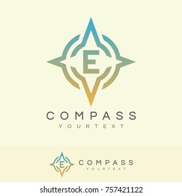 compass initial Letter E Logo design