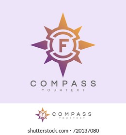 compass initial Letter F Logo design