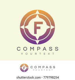 compass initial Letter F Logo design