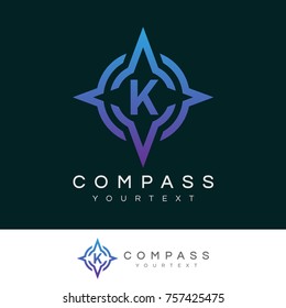 compass initial Letter K Logo design