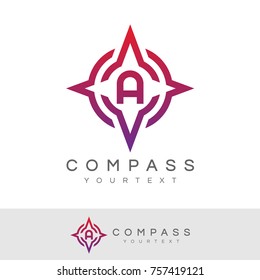 compass initial Letter A Logo design
