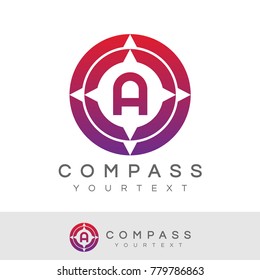 compass initial Letter A Logo design