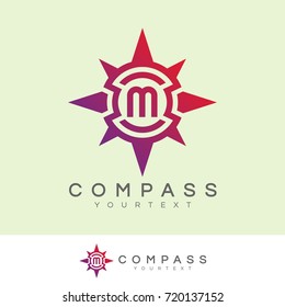 compass initial Letter M Logo design
