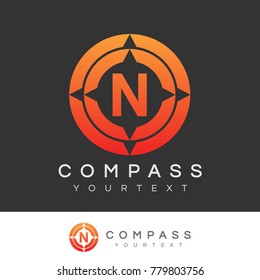 compass initial Letter N Logo design