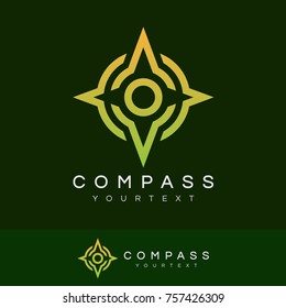 compass initial Letter O Logo design
