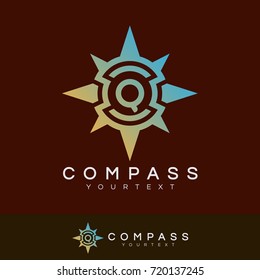 compass initial Letter Q Logo design