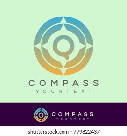 compass initial Letter Q Logo design