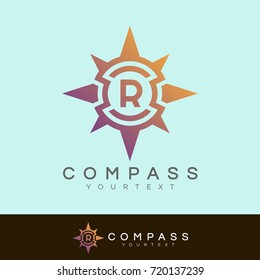 compass initial Letter R Logo design