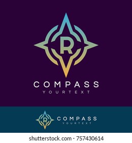 compass initial Letter R Logo design