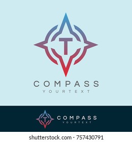 compass initial Letter T Logo design