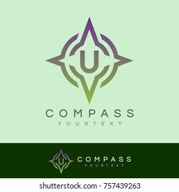 compass initial Letter U Logo design