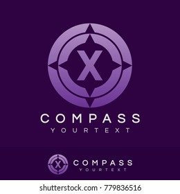 compass initial Letter X Logo design