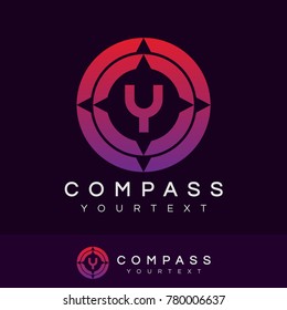 compass initial Letter Y Logo design