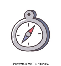 Compass instrument design, Tool navigation location north south west east travel map and adventure theme Vector illustration