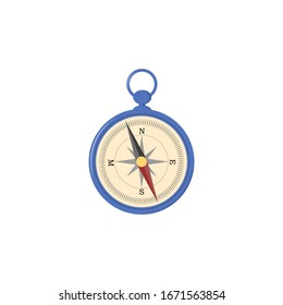 Compass instrument isolated. For navigation and orientation, shows direction relative to geographic points