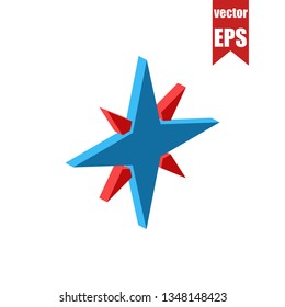Compass isometric icon.Vector illustration.