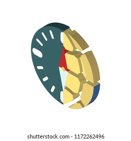 Compass isometric left top view 3D icon