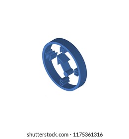 Compass isometric left top view 3D icon