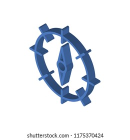 Compass isometric left top view 3D icon