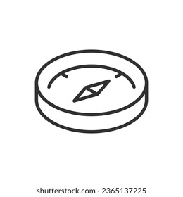 Compass isometric style, linear icon. Line with editable stroke