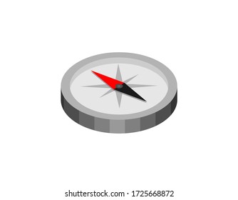 Compass isometry. Flat vector illustration. EPS10