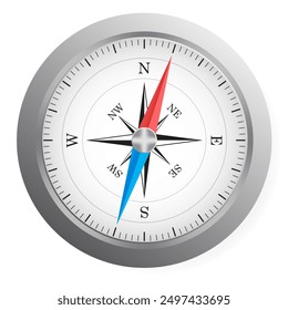 Compass. Land, sea, navigation, geography, cartography, terrain orientation, north, south, west, east, build a route, travel, traveler, tourism, journey, hand, space, needle, sailor, dial, face