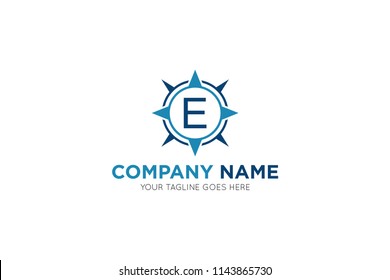 compass letter e logo, icon, symbol