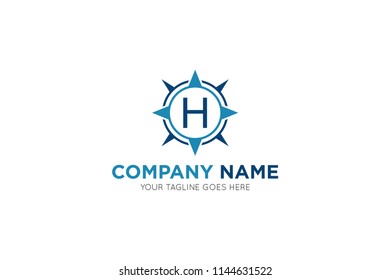 compass letter h logo, icon, symbol