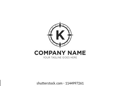 compass letter k logo, icon, symbol