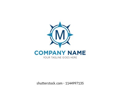compass letter m logo, icon, symbol