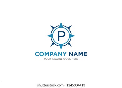 compass letter p logo, icon, symbol